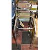Image 1 : PAIR OF METAL BAG CARTS ON CASTORS H-33.75" & 38"