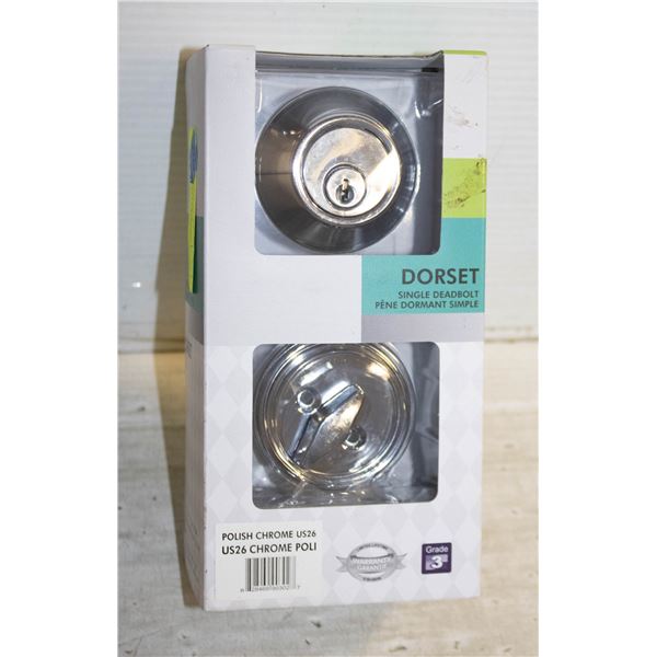NEW CHROME DEADBOLT LOCK SET