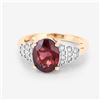 Image 3 : 14KT Yellow Gold 2.87ctw Rhodolite and White Diamond Ring