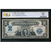 Image 1 : 1899 $2 Mini Porthole Silver Certificate PCGS 25