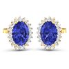 Image 3 : 14KT Yellow Gold 2.18ctw Tanzanite and Diamond Earrings