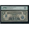 Image 1 : 1899 $2 Mini Porthole Silver Certificate PMG 15