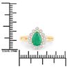 Image 3 : 14KT Yellow Gold 1.22ctw Zambian Emerald and White Diamond Ring