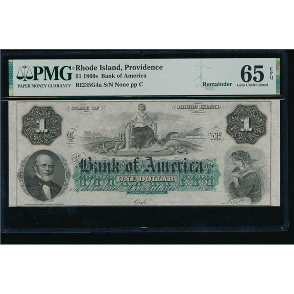 1860's $1 Providence RI Obsolete PMG 65EPQ