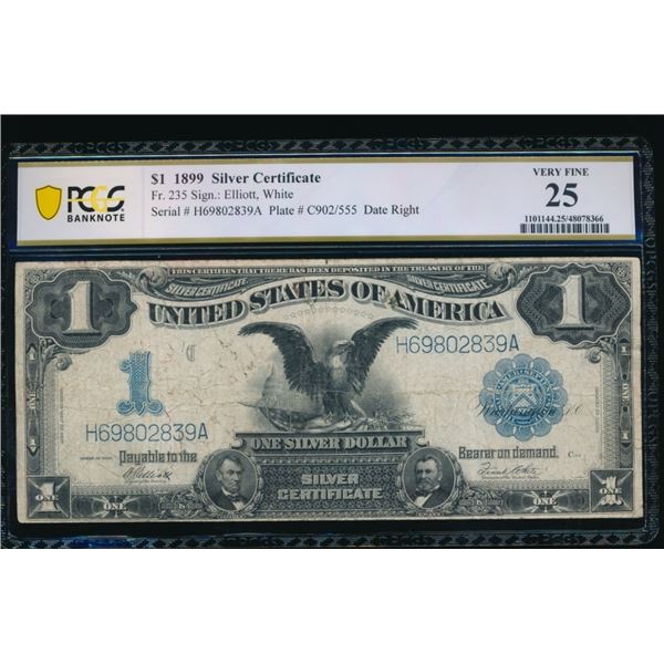 1899 $1 Black Eagle Silver Certificate PCGS 25