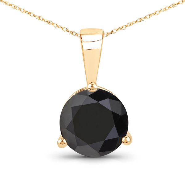 14KT Yellow Gold 2.45ctw Black Diamond Pendant