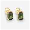 Image 2 : 14KT Yellow Gold 1.30ctw Green Tourmaline Earrings