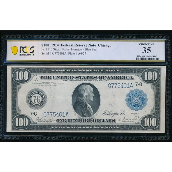 1914 $100 Chicago FRN PCGS 35