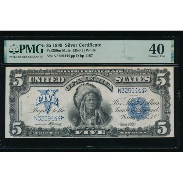 1899 $5 Chief Silver Certificate PMG 40