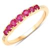 Image 1 : 14KT Yellow Gold 0.45ctw Ruby and White Diamond Ring
