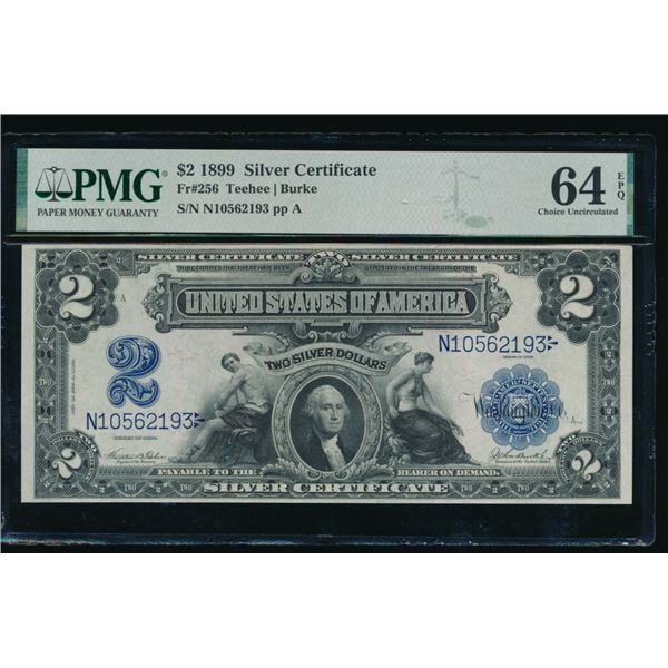 1899 $2 Mini Porthole Silver Certificate PMG 64EPQ