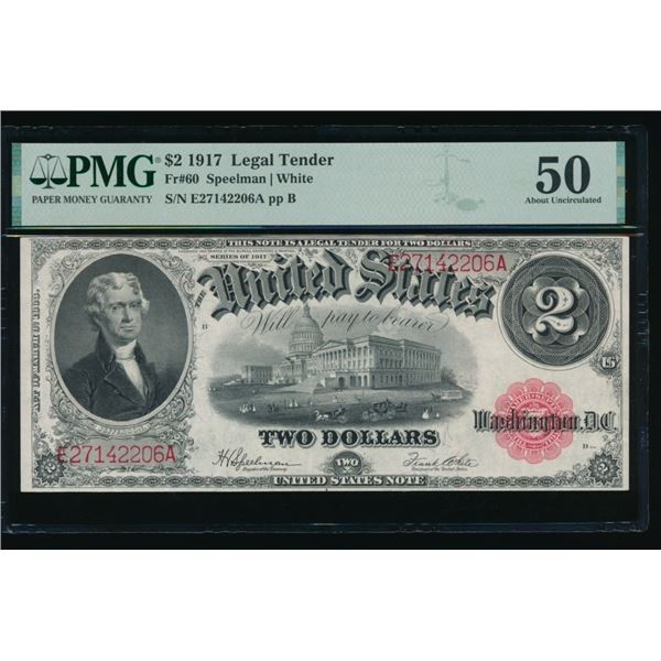 1917 $2 Legal Tender Note PMG 50