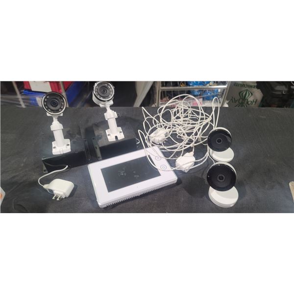 RESIDENTIAL SECURITY PANEL MODEL 2GIG AND FOUR CAMERAS