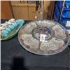 Image 1 : LARGE PARTY PLATTER ON LAZY SUSAN AND STONEWARE DISH