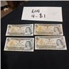 Image 1 : FOUR 1973  CANADIAN $1 BILLS
