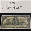 Image 1 : ONE 1937  $20 BILL