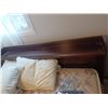 Image 3 : ROSEWOOD TONE QUEEN BEDROOM SUITE C/W HEAD BOARD, NIGHT STAND, DRESSER AND MIRROR