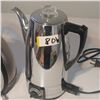 Image 3 : ELECTRIC TEA POT (NO CORD) AND WORKING ELECTRIC COFFE PURCULATOR
