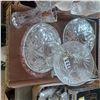 Image 1 : 3 BOXES OF GLASSWARE, CRYSTAL CANDLE HOLDERS ECT