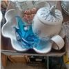 Image 4 : 3 BOXES OF GLASSWARE, CRYSTAL CANDLE HOLDERS ECT