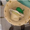 Image 4 : WICKER LAUNDRY HAMPER C/W SUITECASE AND LARGE STETSON HATS