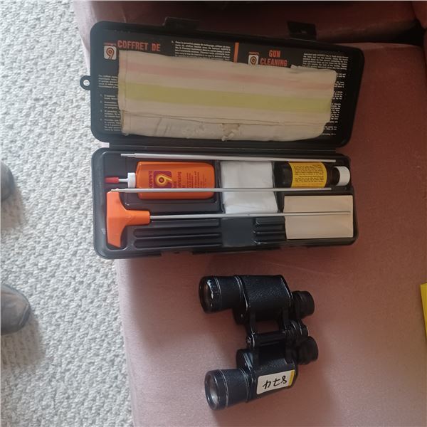 HOPPES GUN CLEANING KIT AND ASCOT 8X35 BINOCULAR