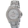 Image 1 : Rolex Mens Stainless Steel Platinum Dial 40MM Yacht Master Wristwatch