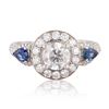 Image 1 : 0.49 ctw Blue Sapphire and 1.63 ctw Diamond 18K White Gold Ring
