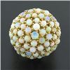 Image 2 : Vintage 14k Gold Bead Cabochon Prong Australian Opal Domed Bombe Statement Ring