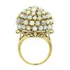 Image 8 : Vintage 14k Gold Bead Cabochon Prong Australian Opal Domed Bombe Statement Ring