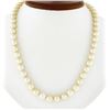 Image 1 : Classic 7.5-8mm Cultured Pearl Strand Necklace w/ 14k Gold Pave Diamond Clasp