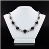 Image 1 : 98.83 ctw Blue Sapphire and 6.52 ctw Diamond 18K White Gold Necklace