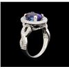 Image 4 : 14KT White Gold 3.21 ctw Tanzanite and Diamond Ring