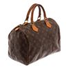 Image 3 : Louis Vuitton Brown Monogram Canvas Leather Speedy 30 Satchel Bag