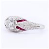Image 2 : 1.01 ctw Diamond and 0.47 ctw Ruby Platinum Ring (1.66 ctw Diamonds)