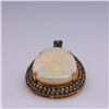 Image 3 : 18K Yellow Gold Diamond Yellow Sapphire & Large Coober Pedy Opal Pendant by Carl