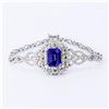 Image 1 : 8.91 ctw Tanzanite and 3.46 ctw Diamond 14K White Gold Bracelet (GIA CERTIFIED)