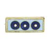 Image 1 : Antique 14k Yellow Gold Cultured Seed Pearl & Blue Enamel Rectangular Pin Brooch