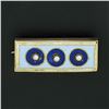 Image 2 : Antique 14k Yellow Gold Cultured Seed Pearl & Blue Enamel Rectangular Pin Brooch