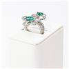 Image 3 : 1.28 ctw Emerald and 0.80 ctw Diamond 14K White Gold Ring