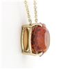 Image 4 : NEW 14k Yellow Gold GIA 15.85 ctw Lab Grown Oval Orange Sapphire Pendant Necklac