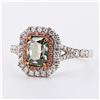 Image 2 : 1.29 ctw Fancy Orange-Brown Diamond 18K White and Rose Gold Ring (1.72 ctw Diamo