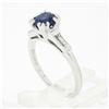 Image 9 : Vintage Platinum 1.17 ctw Round Sapphire Baguette Diamond 3 Stone Engagement Rin