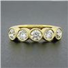 Image 2 : NEW Custom Made 18K Yellow Gold 1.21 ctw Bezel Diamond 5 Stone Wedding Band Ring