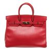 Image 2 : Hermes Red Leather Birkin 35cm Satchel Bag