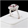 Image 3 : 0.50 ctw SI3 CLARITY Diamond and 0.87 ctw Ruby Platinum Ring (1.20 ctw Diamonds)