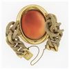 Image 4 : Antique Victorian 21k Gold LARGE Thomas Saulini Cameo Curb Mesh Link Bracelet