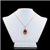 Image 1 : 14.80 ctw Morganite and 0.98 ctw Diamond 14K Rose Gold Pendant