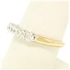 Image 2 : QUALITY 14k Two Tone Gold 1.0 ctw Bar Set F VS1 Round Brilliant Diamond Band Rin