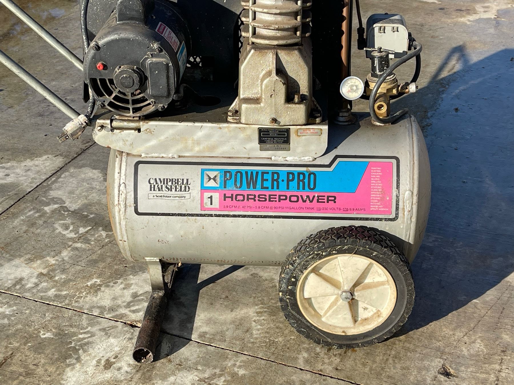CAMPBELL HAUSFELD POWER-PRO 11-GALLON AIR COMPRESSOR - WORKS